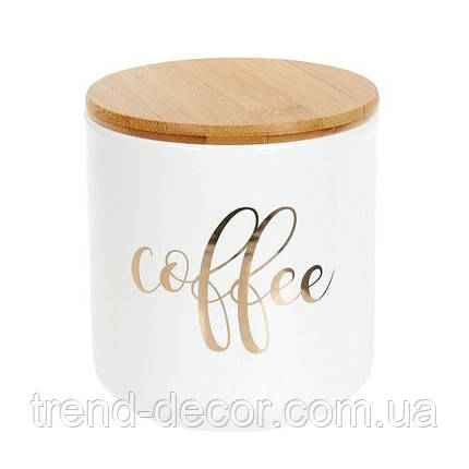 Банка керамічна Coffee з бамбуковою кришкою 0,6 л. 31853, фото 1