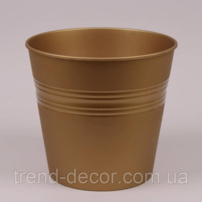 Горщик пластмасовий Відро золотий 17см.