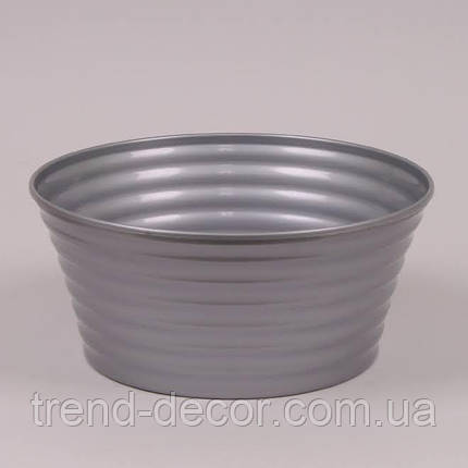 Горщик пластмасовий Миска Bratek металік 30см., фото 1