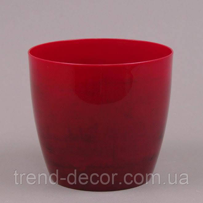 Горщик пластмасовий Ага мармур червоний 16см.