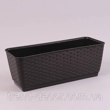 Балконний ящик з підставкою Ratolla P коричневий 40см., фото 1