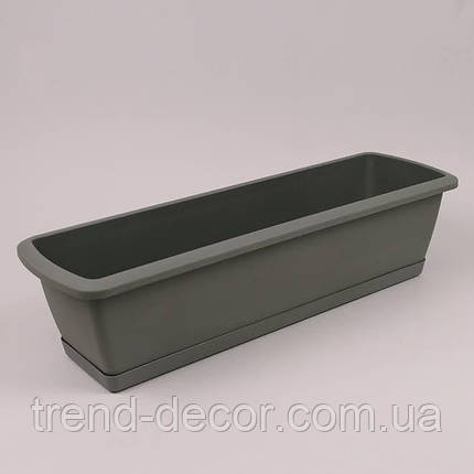 Балконний ящик із підставкою Respana Set сірий 50 см., фото 1