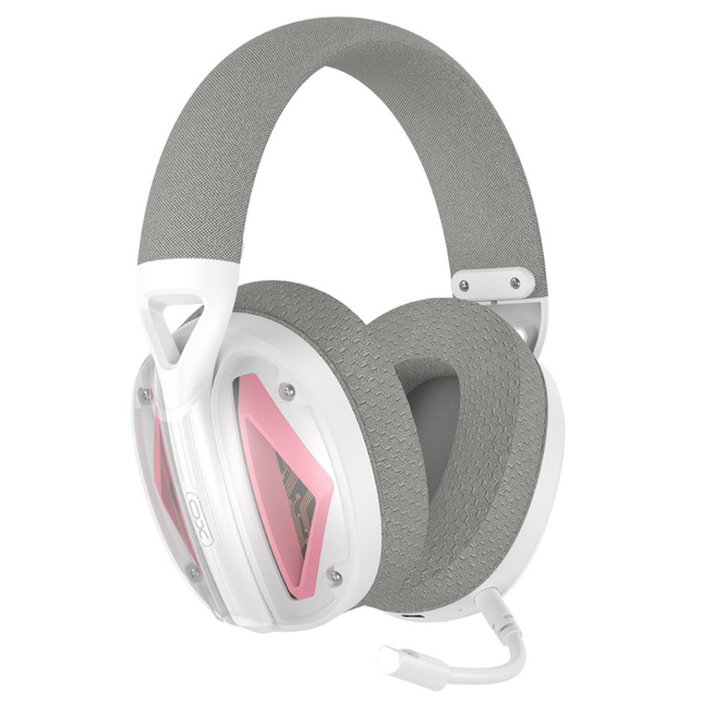 Навушники трирежимні ігрові XO BE46 |2.4G/Bluetooth| Біло-рожевий 49436, фото 1