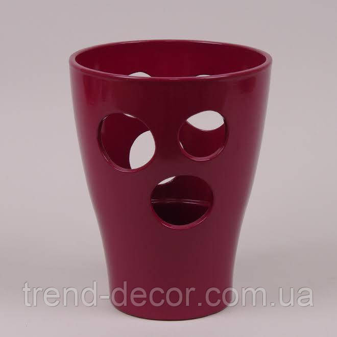 Горщик керамічний Орхідейниця з отворами глазур сливовий 0.2л.