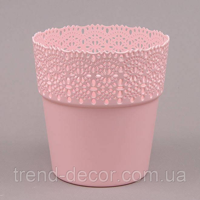 Горщик пластмасовий Белла рожевий 11.5см.