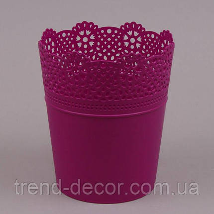 Горщик пластмасовий Lace фуксія 11.5см., фото 1