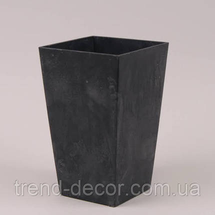 Горщик пластмасовий Urbi Square Beton Effect антрацитовий 12х12см., фото 1