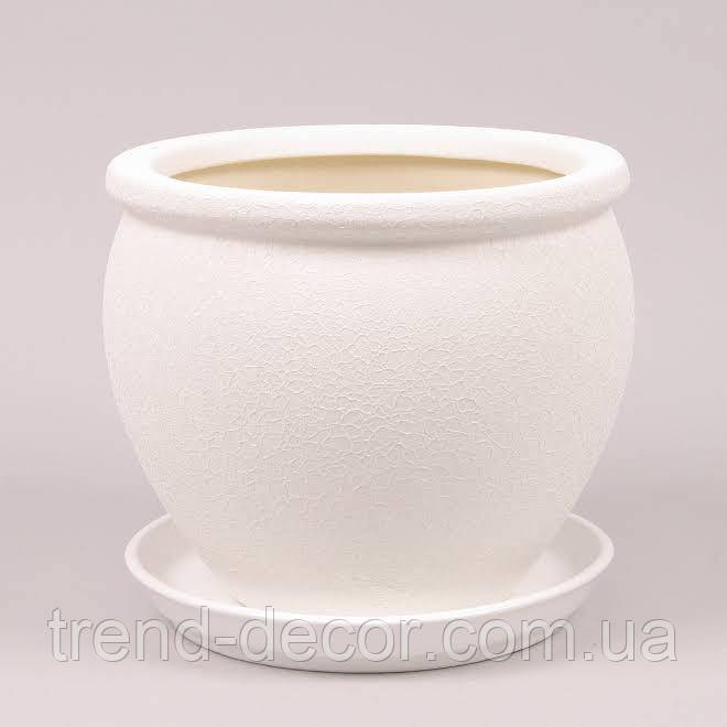 Горщик керамічний В'єтнам шовк білий 10л.