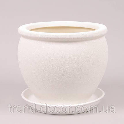 Горщик керамічний В'єтнам шовк білий 10л., фото 1