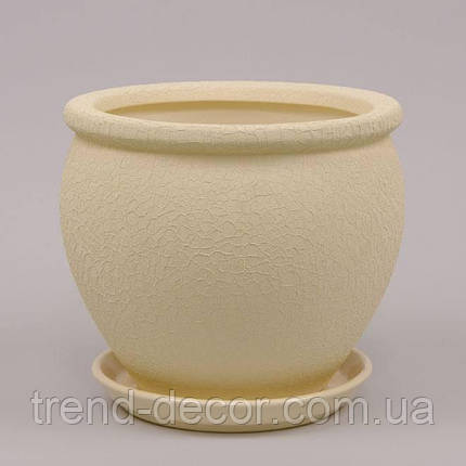Горщик керамічний В'єтнам шовк бежевий 18л., фото 1