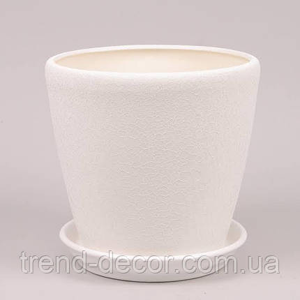 Горщик керамічний Грація шовк білий 2.3л., фото 1