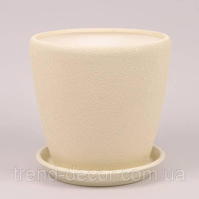 Горщик керамічний Грація шовк бежевий 4.5л.