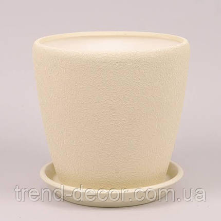 Горщик керамічний Грація шовк бежевий 10л., фото 1