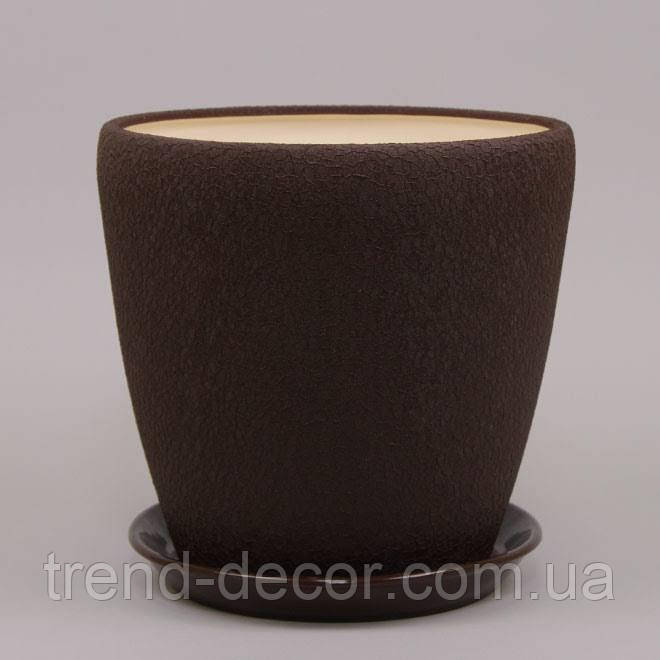 Горщик керамічний Грація шовк коричневий 2.3л.