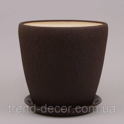 Горщик керамічний Грація шовк коричневий 2.3л., фото 1