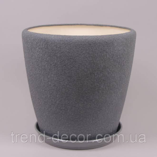 Горщик керамічний Грація шовк металік 1.2л.