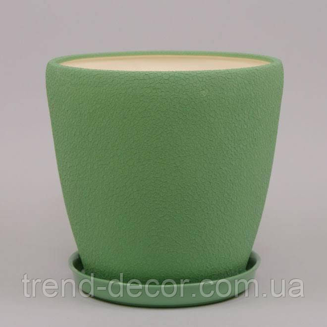 Горщик керамічний Грація шовк оливковий 2.3л.