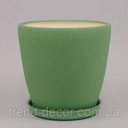 Горщик керамічний Грація шовк оливковий 2.3л., фото 1