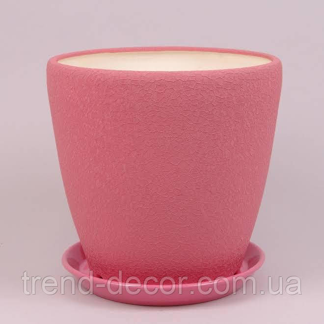 Горщик керамічний Грація шовк рожевий 10л.