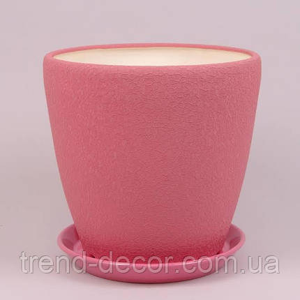 Горщик керамічний Грація шовк рожевий 10л., фото 1