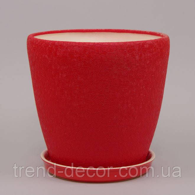 Горщик керамічний Грація шовк червоний 2.3л.