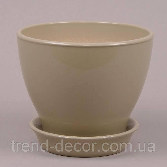 Горщик керамічний Ксенія глазур капучіно 15л.