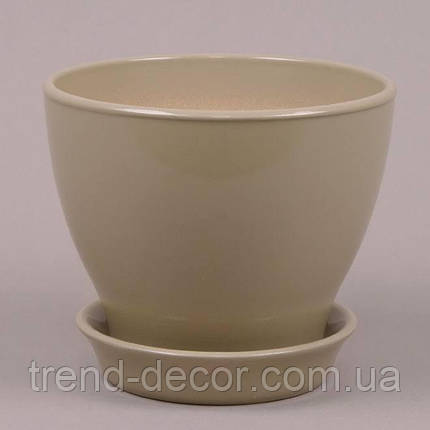 Горщик керамічний Ксенія глазур капучіно 15л., фото 1