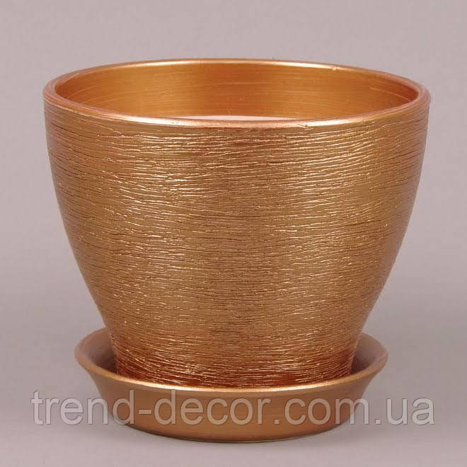 Горщик керамічний Ксенія люкс бронзовий 7,5л.