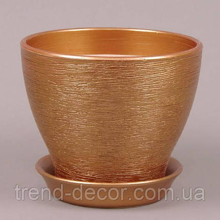 Горщик керамічний Ксенія люкс бронзовий 7,5л., фото 1