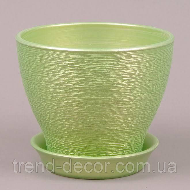 Горщик керамічний Ксенія люкс салатовий 11л.