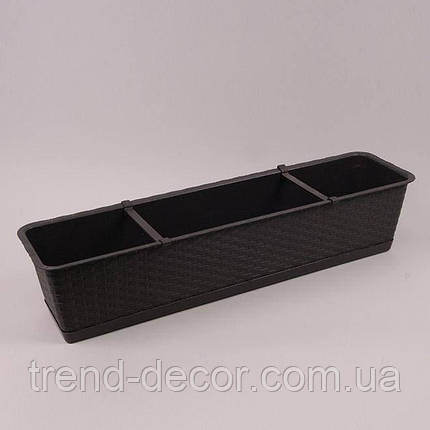 Балконний ящик з підставкою Ratolla SET коричневий 68.5см., фото 1