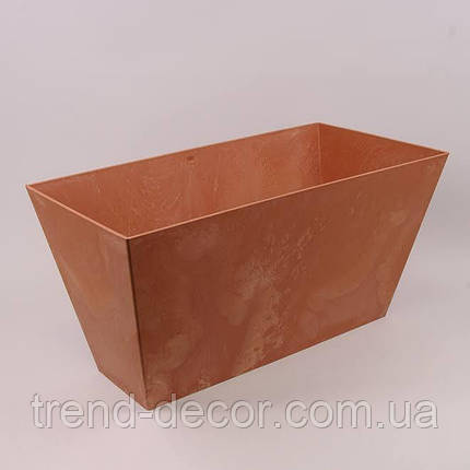 Горщик пластмасовий Tubus Case Beton Effect теракотовий 60см., фото 1