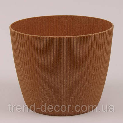 Горщик пластмасовий MAGNOLIA JUMPER ECO натуральне дерево 14см., фото 1