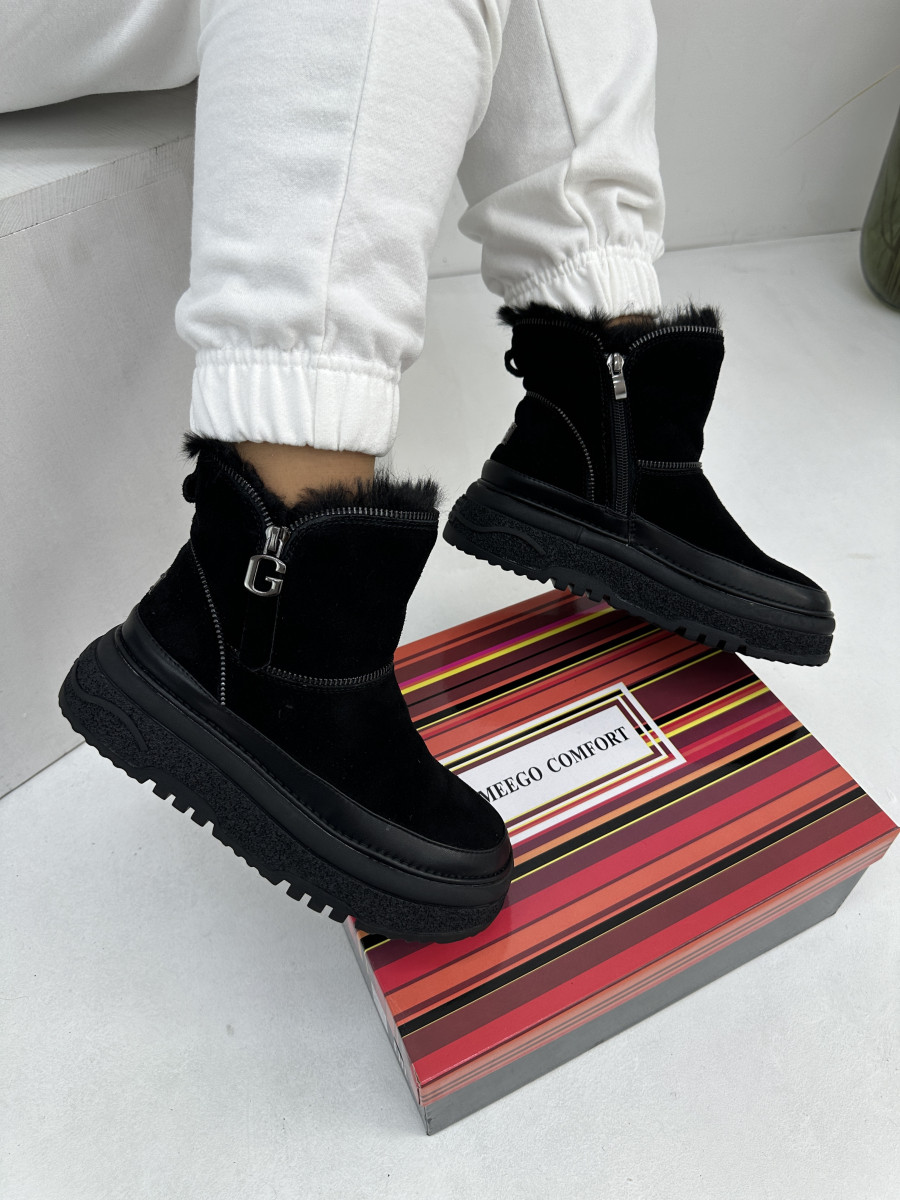 Зимові жіночі черевики MeegoComfort 9803 Black замшеві 38, фото 1