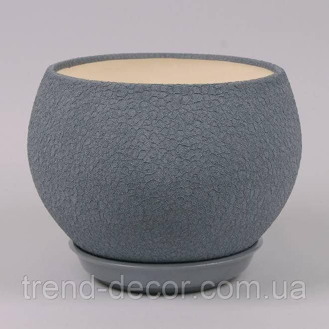 Горщик керамічний Куля шовк металік 0.4л.