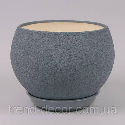 Горщик керамічний Куля шовк металік 0.4л., фото 1
