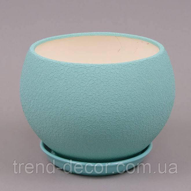 Горщик керамічний Куля шовк смарагдовий 4.1л.