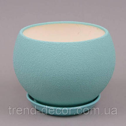 Горщик керамічний Куля шовк смарагдовий 4.1л., фото 1