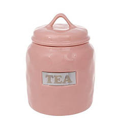 Банка керамічна з кришкою Tea 0,9 л. рожева 32189