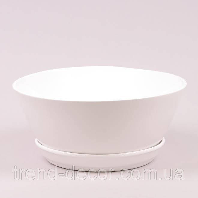 Горщик керамічний Бонсайниця глянець білий 3.5л.