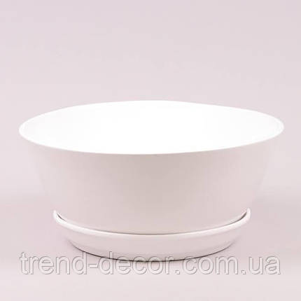 Горщик керамічний Бонсайниця глянець білий 3.5л., фото 1