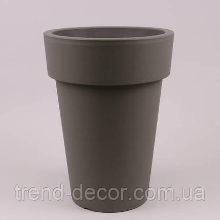 Горщик пластмасовий Lofly Slim круглий сірий 30см., фото 1