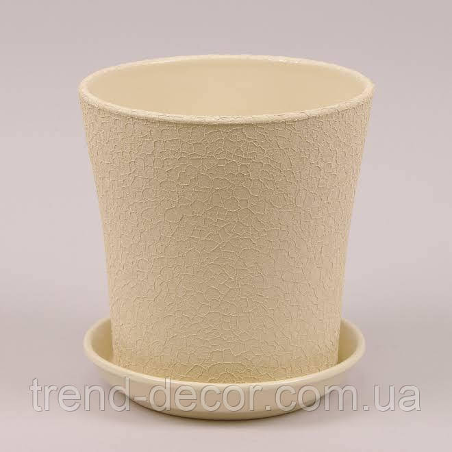 Горщик керамічний Вуаль шовк бежевий 4л.