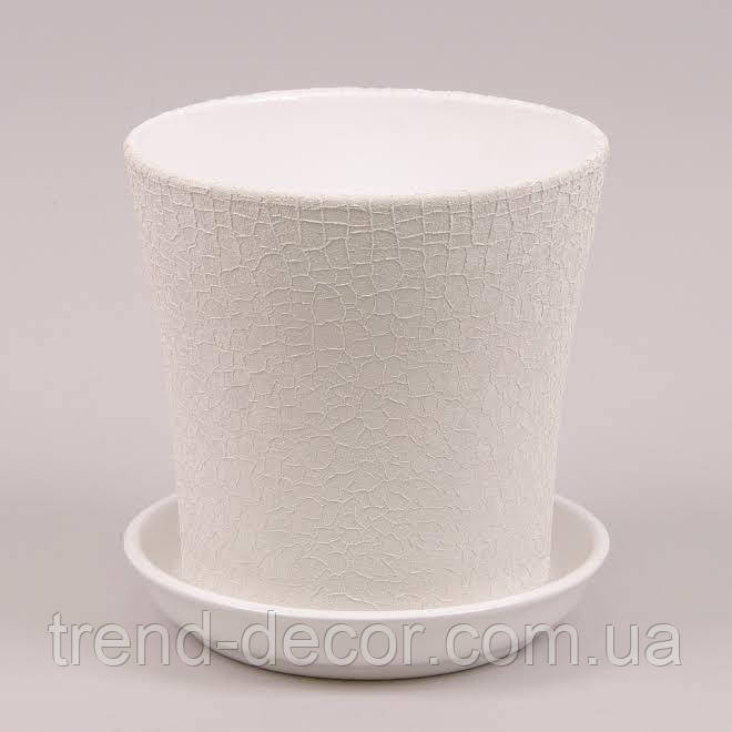 Горщик керамічний Вуаль шовк білий 1л.