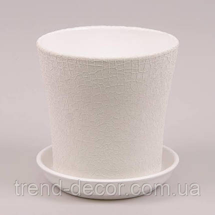 Горщик керамічний Вуаль шовк білий 1л., фото 1