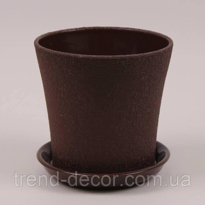 Горщик керамічний Вуаль шовк коричневий 1л.