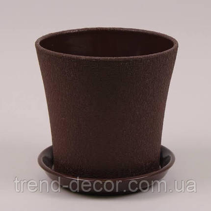 Горщик керамічний Вуаль шовк коричневий 1л., фото 1