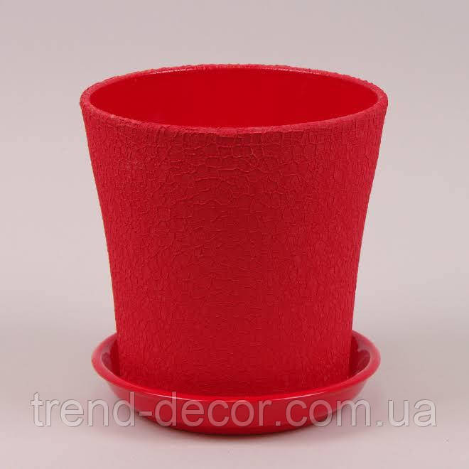 Горщик керамічний Вуаль шовк червоний 4л.