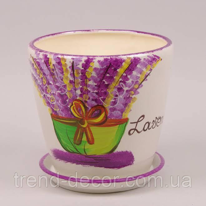 Горщик керамічний Грація "Лаванда" глянець 10л.