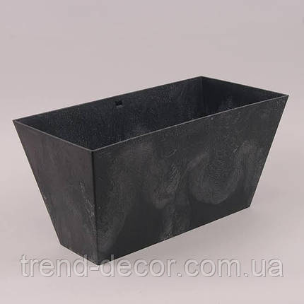 Горщик пластмасовий Tubus Case Beton Effectt антрацитовий 60см., фото 1